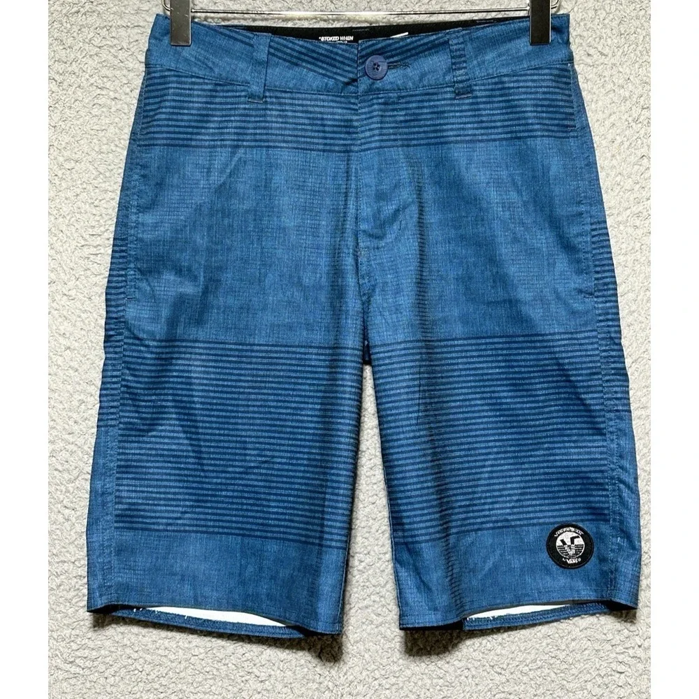 Vans Vanphibian Boardshorts Boys Size 12 Blue Skateboard Skater Swimwear Youth